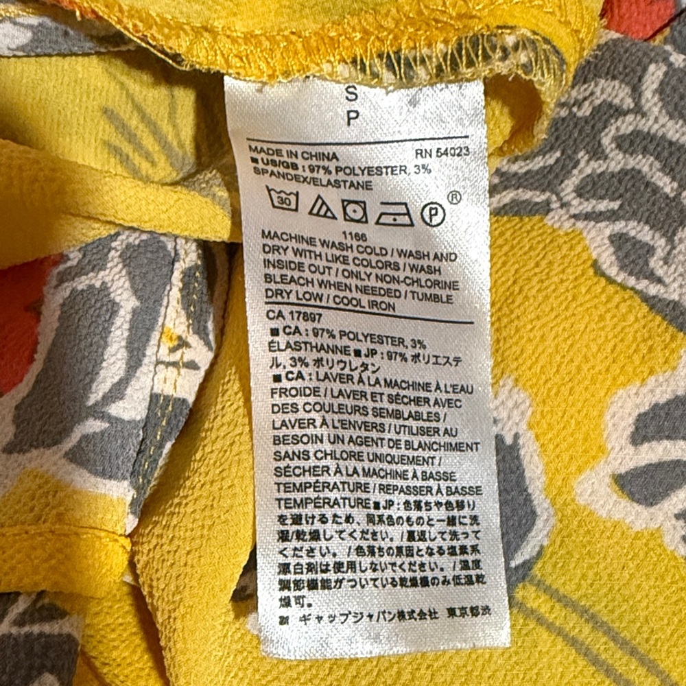 Banana Republic Yellow Floral Long Sleeve Top - Picture 9 of 9
